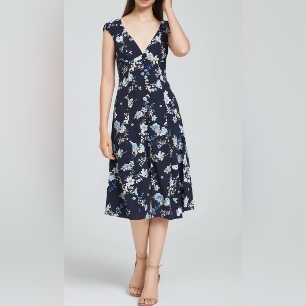 WAYF Laure Floral Fit & Flare Dress NWT